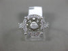 ESTATE LARGE 1.01CT DIAMOND 14KT WHITE GOLD 3 STONE SEMI MOUNT ENGAGEMENT RING