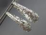 ESTATE LARGE & WIDE .50CT DIAMOND 14KT WHITE GOLD FILIGREE HOOP HANGING EARRINGS