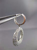 ESTATE LARGE 3.0CT DIAMOND 18KT WHITE GOLD HUGGIE CIRCULAR PAVE HANGING EARRINGS