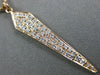 ESTATE .44CT DIAMOND 18K ROSE GOLD 3D TRIANGULAR PAVE ENLONGATED BAR FUN PENDANT