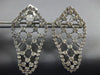 EXTRA LARGE 3.56CT DIAMOND 18K WHITE GOLD TEAR DROP WEB CLIP ON HANGING EARRINGS