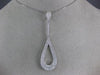 ESTATE LARGE 1.60CT DIAMOND 18K WHITE GOLD 3D CLASSIC TEAR DROP FLOATING PENDANT