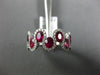 ESTATE WIDE .90CT DIAMOND & AAA RUBY 18K WHITE GOLD WAVE ETOILE ANNIVERSARY RING