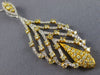 ESTATE EXTRA LARGE 1.72CT WHITE & FANCY YELLOW DIAMOND 18KT 2 TONE GOLD PENDANT