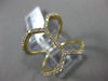 ESTATE LARGE .44CT ROUND DIAMOND 14KT YELLOW GOLD 3D OPEN HEXAGON LOVE RING