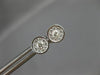 ESTATE .33CT DIAMOND 14KT WHITE GOLD ROUND CLUSTER SOLITAIRE BEZEL STUD EARRINGS