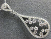 ESTATE .55CT DIAMOND 14K WHITE GOLD 3D CLASSIC FLOWER TEAR DROP FILIGREE PENDANT
