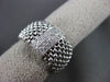 ESTATE WIDE .35CT DIAMOND 14KT WHITE GOLD PAVE FLEXIBLE WOVEN MESH RING F/G VS