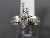 ESTATE .73CT MARQUISE CUT DIAMOND 14KT WHITE GOLD CLASSIC ENGAGEMENT RING #15442