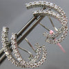ESTATE LARGE 1.44CT DIAMOND 18KT WHITE GOLD CLASSIC DOUBLE WAVE CLIP ON EARRINGS