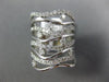 ESTATE LARGE 1.5CT DIAMOND 14KT WHITE GOLD 3D MULTI ROW SWIRL INFINITY FUN RING