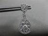 ESTATE 1.74CT DIAMOND 18K WHITE GOLD 3D PEAR SHAPE CLUSTER HALO HANGING EARRINGS