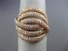 EFFY LARGE 2.0CT ROUND DIAMOND 14KT ROSE GOLD 3D MULTI ROW INFINITY LOVE RING