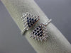 ESTATE WIDE .36CT DIAMOND & AAA SAPPHIRE 14KT WHITE GOLD TRIANGLE PAVE FUN RING