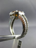 ESTATE LARGE 3.25CT DIAMOND & AAA CUSHION CITRINE 14KT WHITE GOLD 3D HALO RING