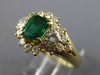 ESTATE WIDE 1.82CT DIAMOND & AAA EMERALD 18KT YELLOW GOLD ENGAGEMENT RING #26466