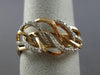 ESTATE WIDE .18CT ROUND CUT DIAMOND 14KT ROSE GOLD MULTI LEAF ANNIVERSARY RING