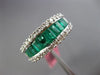 WIDE 2.16CT DIAMOND & AAA EMERALD 18KT WHITE GOLD SEMI ETERNITY ANNIVERSARY RING