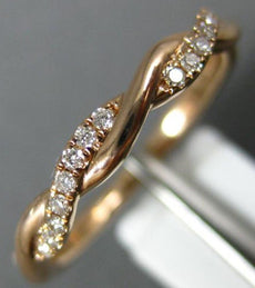 ESTATE .15CT DIAMOND 14K ROSE GOLD SWIRL INFINITY SEMI ETERNITY ANNIVERSARY RING