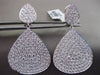 ESTATE MASSIVE 5.59CT DIAMOND 18KT WHITE GOLD DOUBLE PEAR SHAPE HANGING EARRINGS