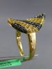 ESTATE 1.58CT DIAMOND & YELLOW SAPPHIRE 18KT BLACK & YELLOW GOLD PEAR SWIRL RING