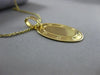 ESTATE 18KT YELLOW GOLD 3D OVAL ENGRAVEABLE FLOATING PENDANT & CHAIN #24998