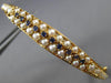 ANTIQUE WIDE .30CT SAPPHIRE & AAA PEARL 14KT YELLOW GOLD BANGLE BRACELET #24210
