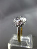 ESTATE WIDE .20CT DIAMOND 14KT WHITE & YELLOW GOLD FILIGREE 3 STONE RING #21033