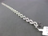 ESTATE WIDE 2.50CT DIAMOND 14KT WHITE GOLD 3D WAVE INFINITY TENNIS BRACELET