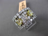 ESTATE WIDE 3.51CT WHITE & FANCY YELLOW DIAMOND 18KT WHITE GOLD ETOILE FUN RING