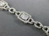 ESTATE WIDE 3.06CT DIAMOND 18K WHITE GOLD 3D CLASSIC SQUARE HALO TENNIS BRACELET
