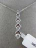 ESTATE .50CT DIAMOND 14K WHITE GOLD 5 STONE JOURNEY GRADUATING ELONGATED PENDANT