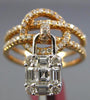 ESTATE WIDE .94CT DIAMOND 18KT WHITE & ROSE GOLD 3D LOVE KNOT LOCK FLOATING RING