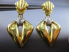 ANTIQUE LARGE .15CT DIAMOND 18KT 2 TONE GOLD TRIANGULAR HANGING EARRINGS #20582