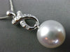 ESTATE LARGE .13CT DIAMOND & SOUTH SEA PEARL 18K WHITE GOLD 3D LOVE KNOT PENDANT