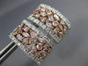 ESTATE LARGE 3.63CT WHITE & PINK DIAMOND 18KT WHITE & ROSE GOLD CLIP ON EARRINGS