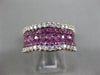 ESTATE WIDE 2.11CT DIAMOND & AAA PINK SAPPHIRE 18K ROSE GOLD 3D ANNIVERSARY RING