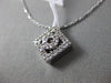 ESTATE .30CT DIAMOND 18KT WHITE GOLD 3D CRICLE SQUARE DIAMOND FLOATING PENDANT