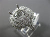 ESTATE EXTRA LARGE 1.7CT DIAMOND 14K GOLD TRIPLE HALO SEMI MOUNT ENGAGEMENT RING
