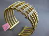 ESTATE 1.10CT DIAMOND 14K YELLOW GOLD 3D MULTI ROW ROPE FLEXIBLE BANGLE BRACELET