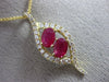 LARGE 1.41CT DIAMOND & AAA RUBY 14KT YELLOW GOLD LEAF INFINITY FLOATING PENDANT