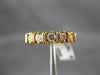 ESTATE .75CT DIAMOND 14KT YELLOW GOLD 3D CHANNEL 5 STONE ANNIVERSARY RING #1694