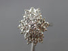 ESTATE LARGE 1.0CT DIAMOND 14KT WHITE GOLD 3D CLASSIC CLUSTER FLOWER LOVE RING