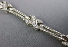 ESTATE WIDE 1.20CT DIAMOND 14KT WHITE GOLD 3D X BY THE YARD ROPE TENNIS BRACELET