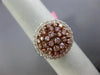 ESTATE WIDE .99CT WHITE & PINK DIAMOND 18KT WHITE & ROSE GOLD CIRCULAR FUN RING