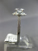 ESTATE .88CT DIAMOND & AAA PARAIBA 14K WHITE GOLD 3D FLOWER HALO ENGAGEMENT RING