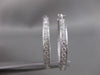 ESTATE 3.50CT DIAMOND HOOP INSIDE OUT 18K WHITE GOLD 33MM FILIGRE EARRINGS 20167