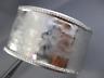 ESTATE WIDE .90CT DIAMOND 14KT WHITE GOLD HAMMERED FLEXIBLE CUFF BANGLE BRACELET