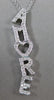 ESTATE LARGE .70CT DIAMOND 14K WHITE GOLD FLOATING 'LOVE' 'AMORE' PENDANT #17866