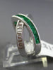 ESTATE WIDE .99CT DIAMOND & EMERALD 14KT GOLD INFINITY X LOVE CRISS CROSS RING